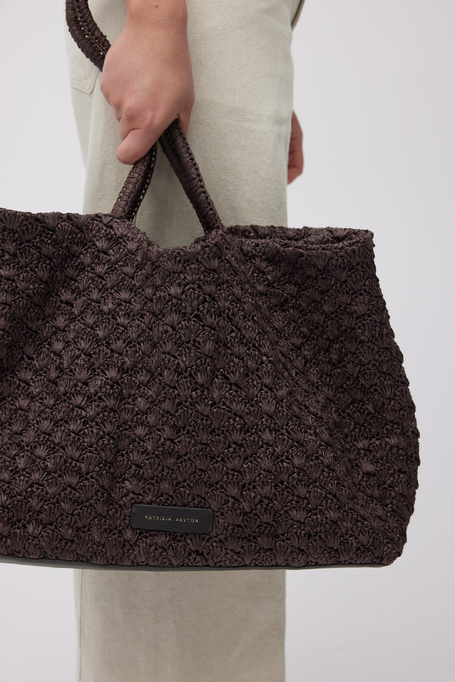 Geantă shopper maro împletită - Patrizia Aryton