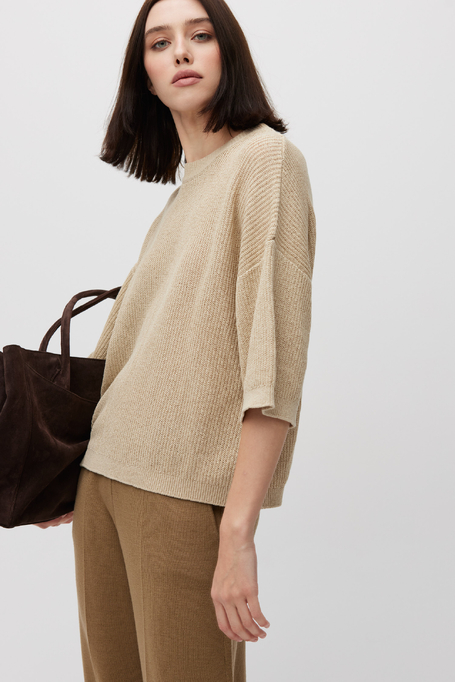 Pulover lejer din bumbac și in - Patrizia Aryton