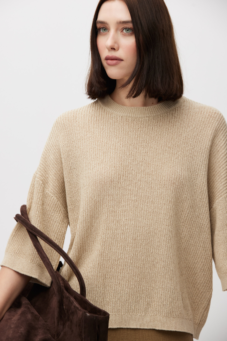 Pulover lejer din bumbac și in - Patrizia Aryton