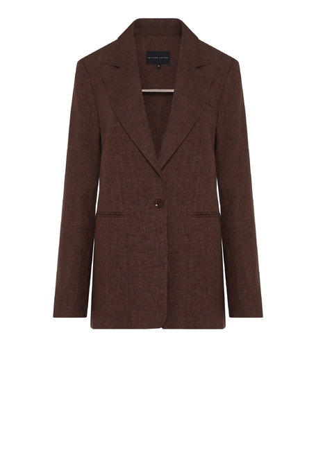 Sacou maro din in pentru costum