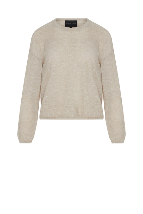 Bluză bej ușoară din lână și in