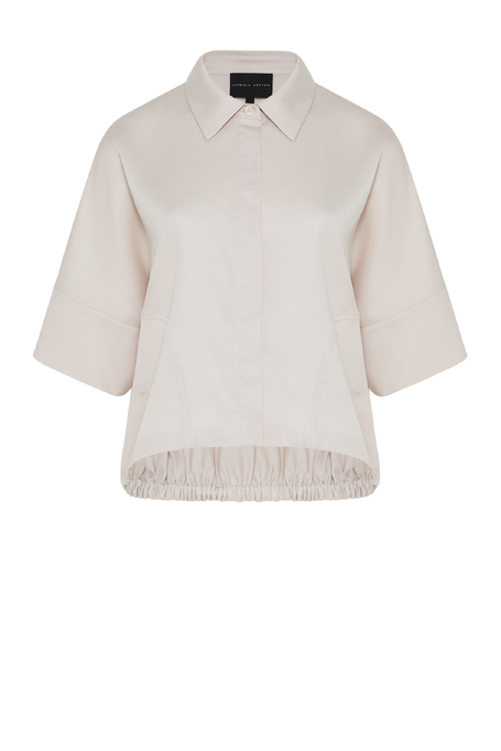 Bluză tip bomber din amestec de in și lyocell