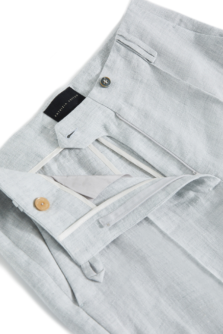 Pantaloni largi bleu din in - Patrizia Aryton