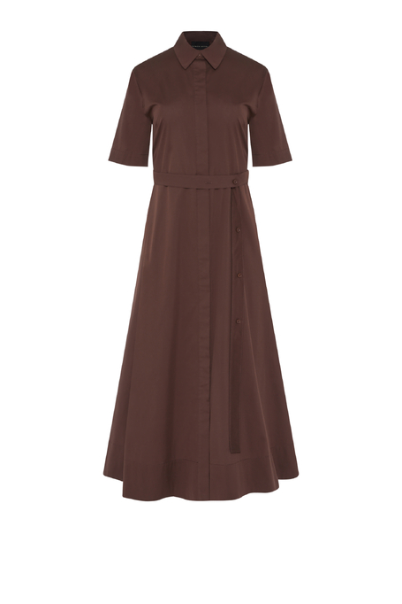 Rochie midi maro cu curea