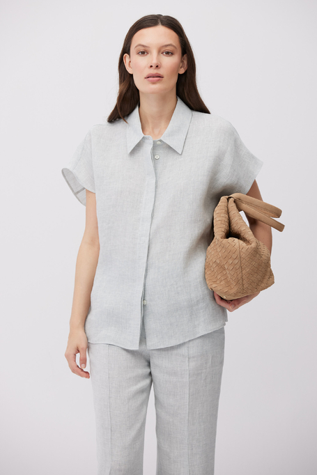 Cămașă bleu din in - Patrizia Aryton