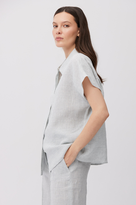 Cămașă bleu din in - Patrizia Aryton