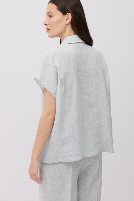 Cămașă bleu din in - Patrizia Aryton