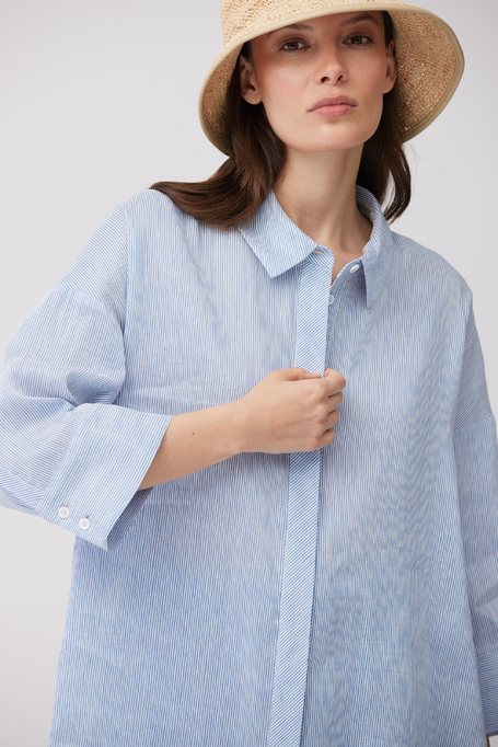 Cămașă în dungi din in și mătase - Patrizia Aryton