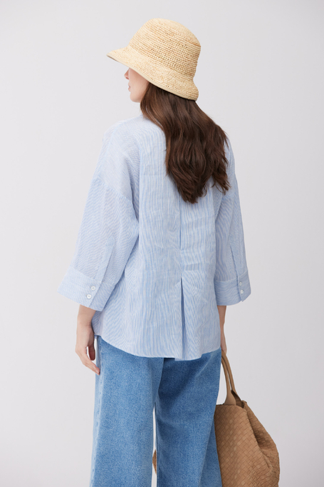 Cămașă în dungi din in și mătase - Patrizia Aryton