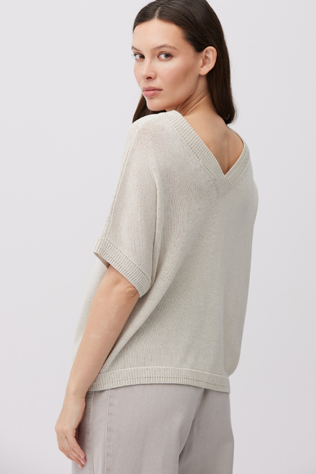 Pulover cu decolteu în V din in și lyocell - Patrizia Aryton