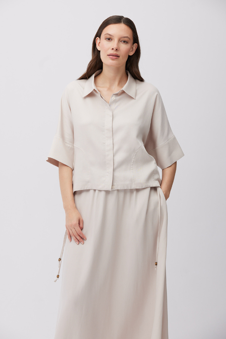 Bluză tip bomber din amestec de in și lyocell - Patrizia Aryton