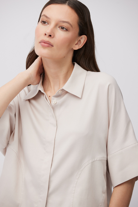 Bluză tip bomber din amestec de in și lyocell - Patrizia Aryton
