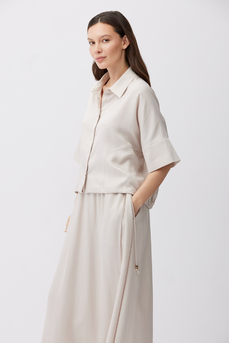 Bluză tip bomber din amestec de in și lyocell - Patrizia Aryton