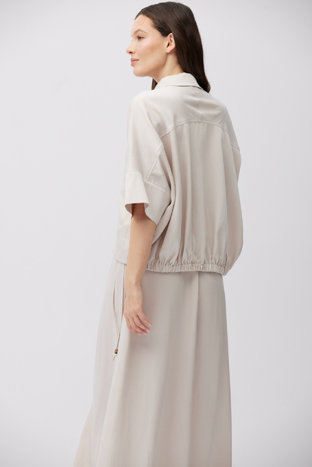 Bluză tip bomber din amestec de in și lyocell - Patrizia Aryton