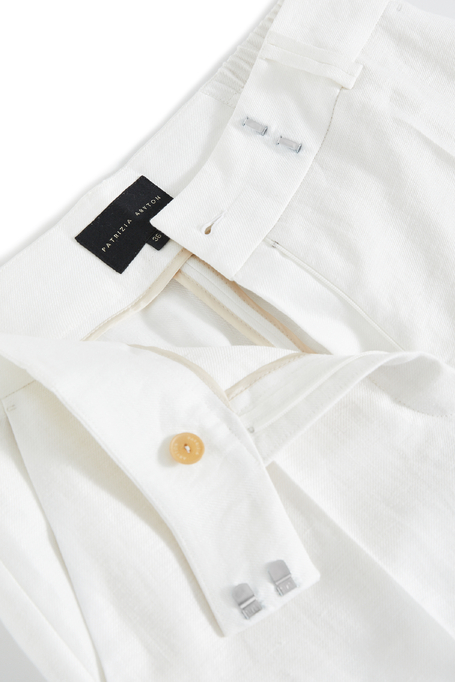 Pantaloni din in cu picior strâmt