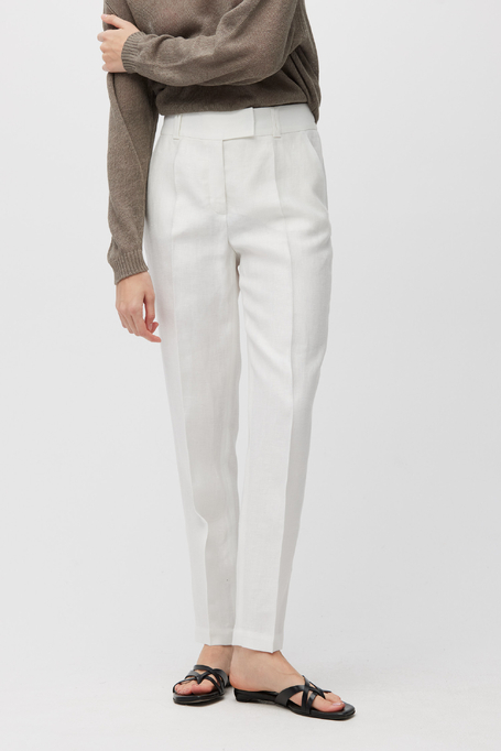 Pantaloni din in cu picior strâmt