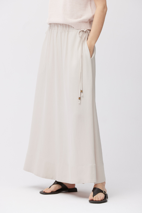 Fustă maxi bej din amestec de in și lyocell - Patrizia Aryton