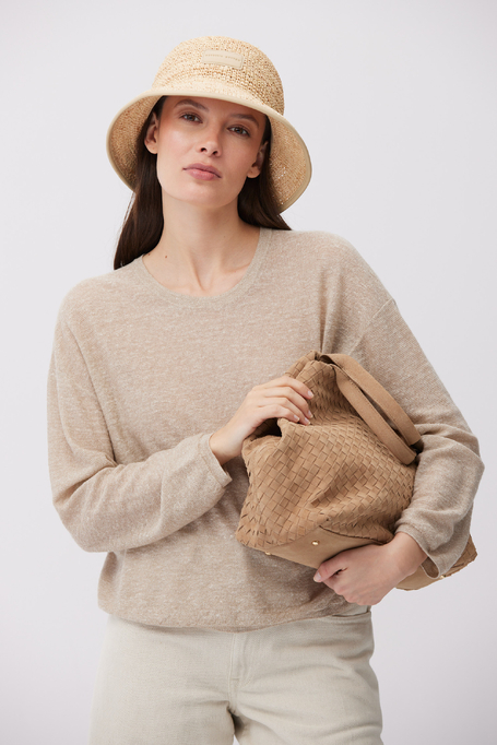 Bluză bej ușoară din lână și in - Patrizia Aryton