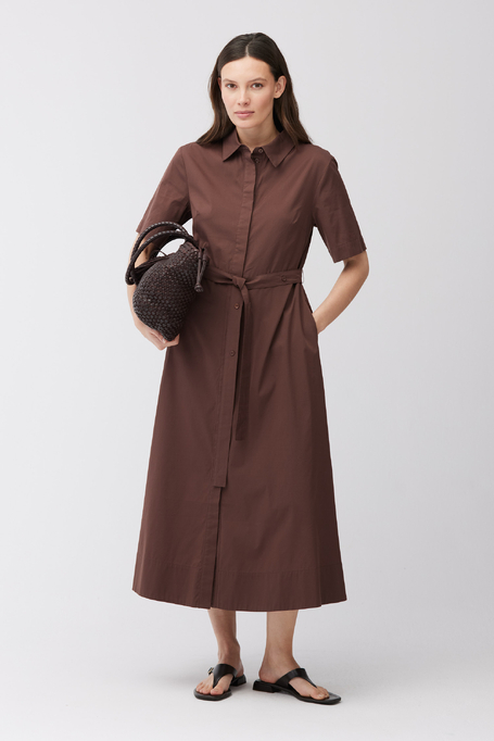 Rochie midi maro cu curea