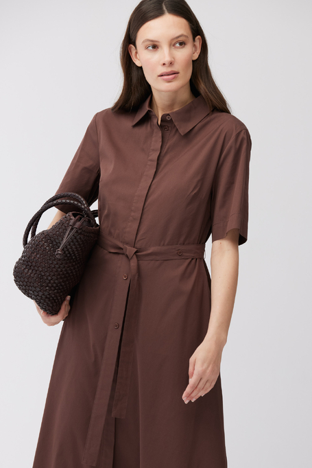 Rochie midi maro cu curea