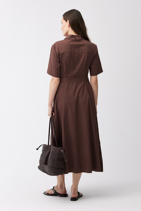 Rochie midi maro cu curea