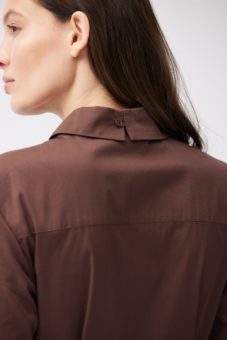 Rochie midi maro cu curea