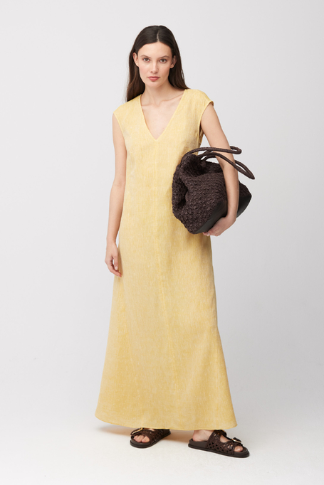 Rochie maxi galbenă din in - Patrizia Aryton