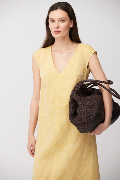 Rochie maxi galbenă din in - Patrizia Aryton