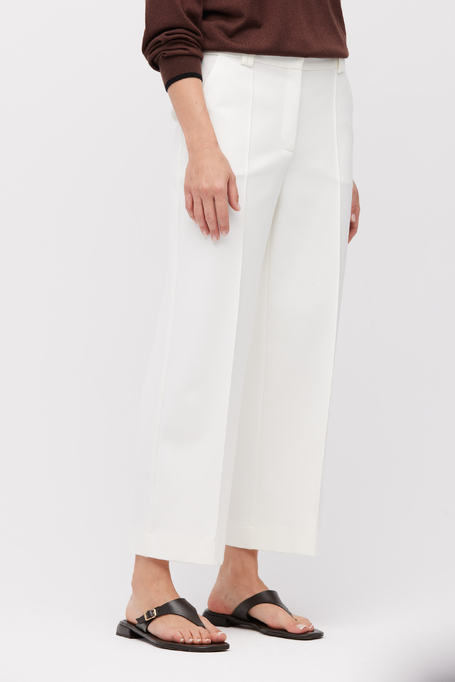 Pantaloni albi largi, cu cute - Patrizia Aryton