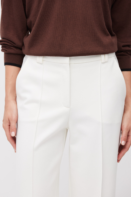 Pantaloni albi largi, cu cute - Patrizia Aryton