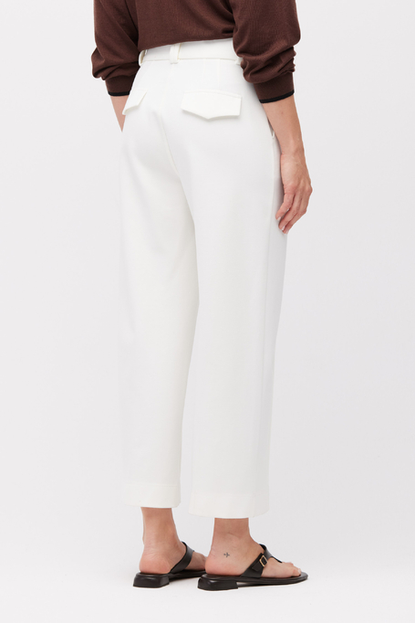 Pantaloni albi largi, cu cute - Patrizia Aryton