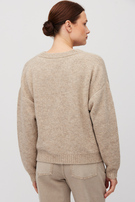 Cardigan bej cu lână de alpaca Cardigan bej cu lână de alpaca
