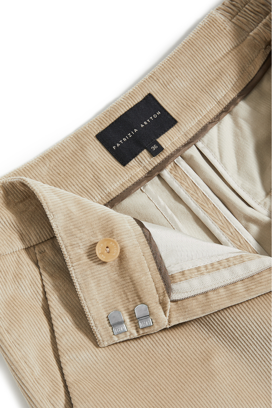 Pantaloni barrel din catifea reiată bej - Patrizia Aryton Pantaloni barrel din catifea reiată bej - Patrizia Aryton