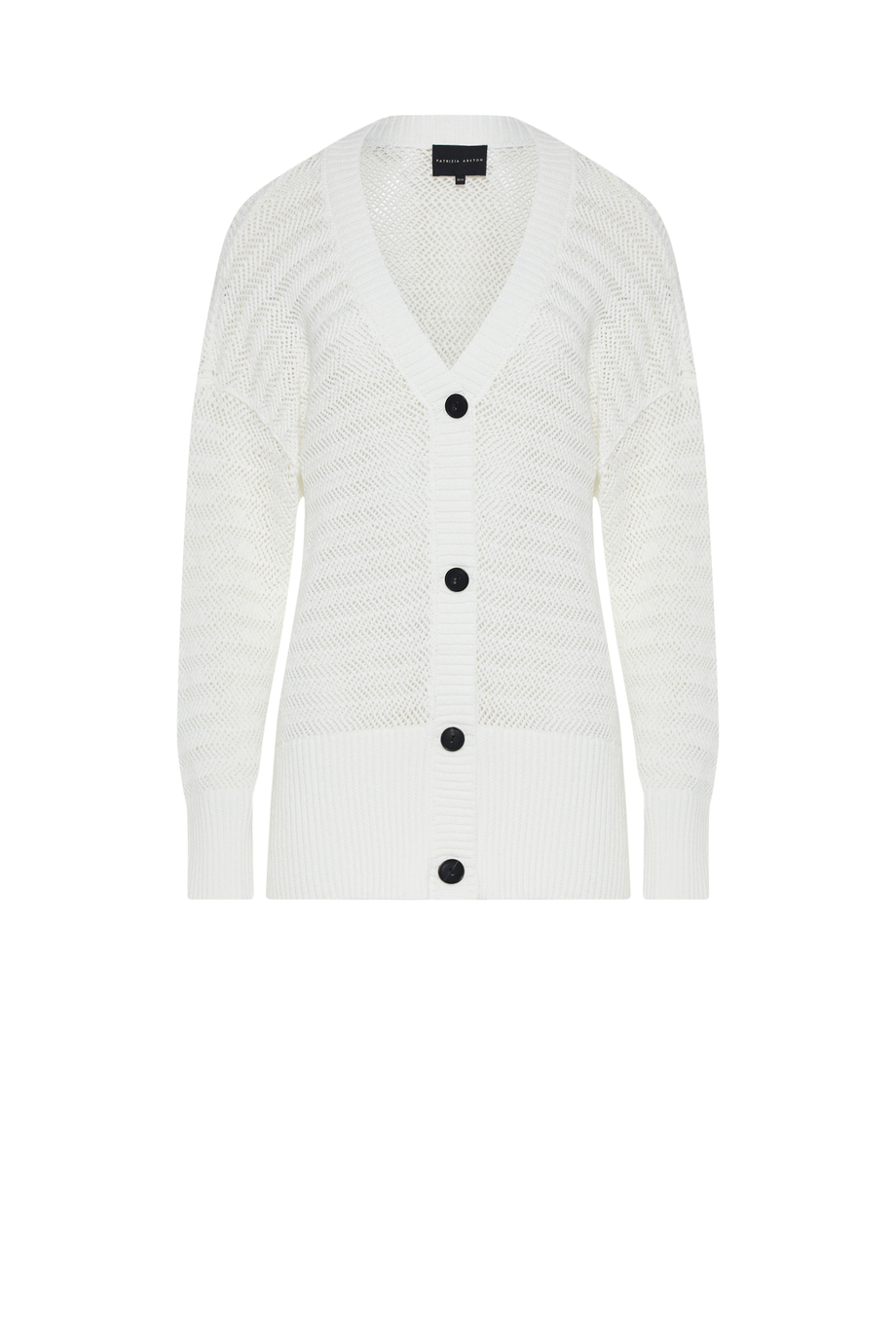 Cardigan alb cu model perforat - Patrizia Aryton Cardigan alb cu model perforat - Patrizia Aryton