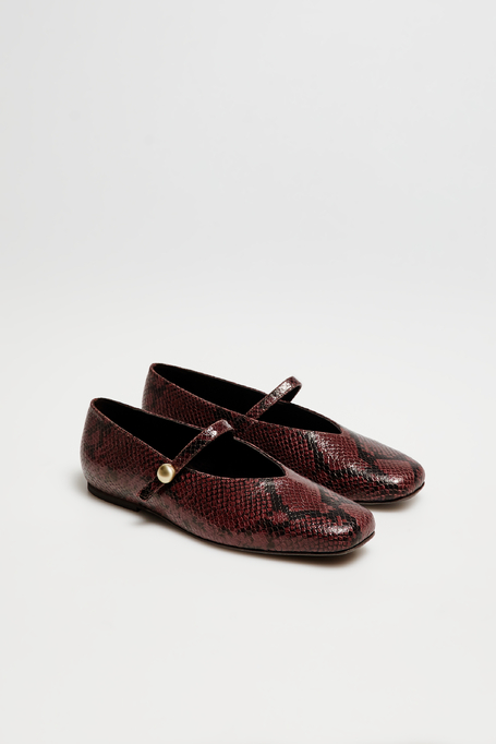 Balerini din piele cu model reptilă Balerini din piele cu model reptilă
