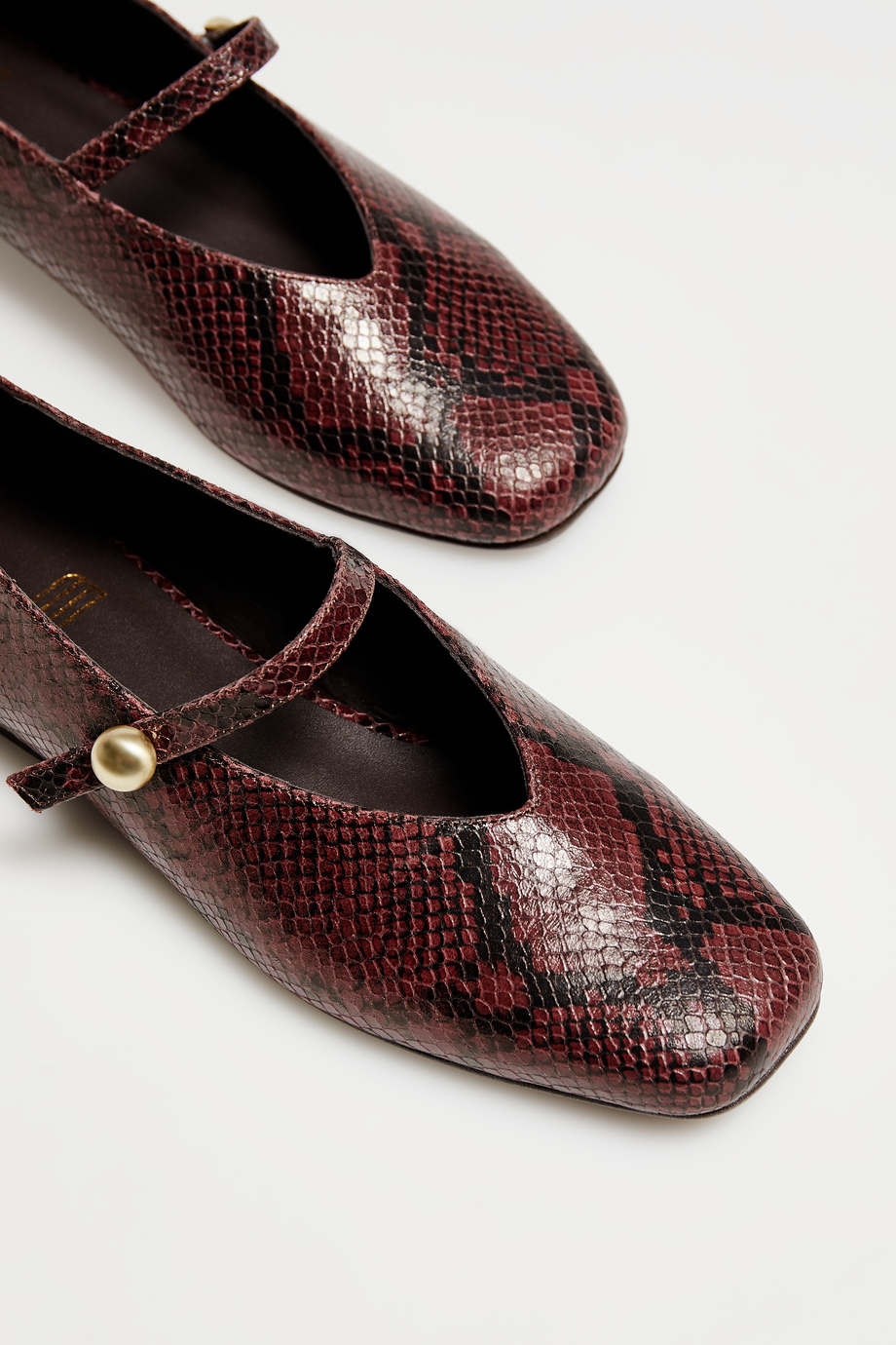 Balerini din piele cu model reptilă Balerini din piele cu model reptilă