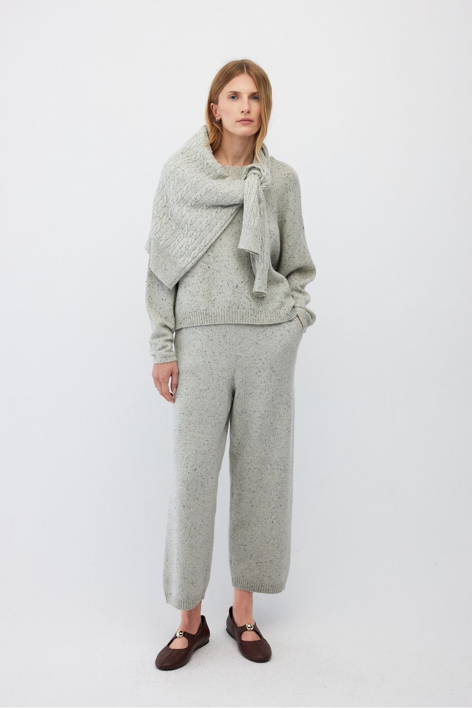 Pantaloni tricota?i cu ca?mir Pantaloni tricota?i cu ca?mir