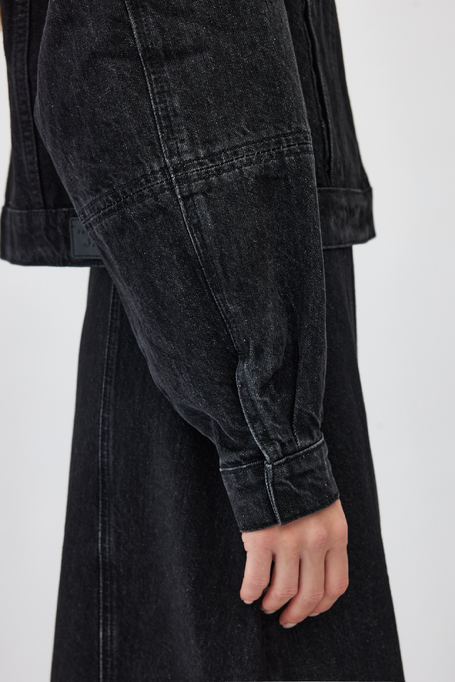 Jachetă largă din denim gri închis - Patrizia Aryton Jachetă largă din denim gri închis - Patrizia Aryton
