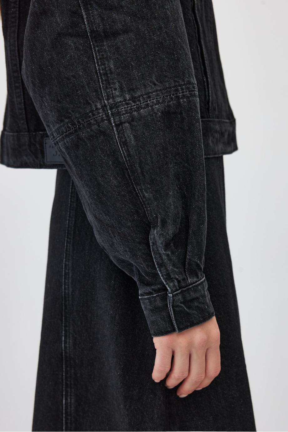 Jachetă largă din denim gri închis - Patrizia Aryton Jachetă largă din denim gri închis - Patrizia Aryton