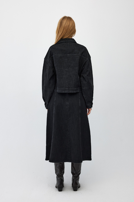 Fustã din denim gri închis Fustã din denim gri închis