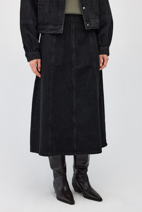Fustã din denim gri închis