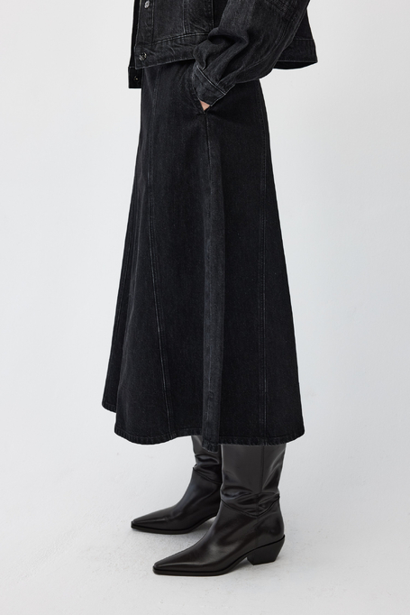 Fustã din denim gri închis Fustã din denim gri închis