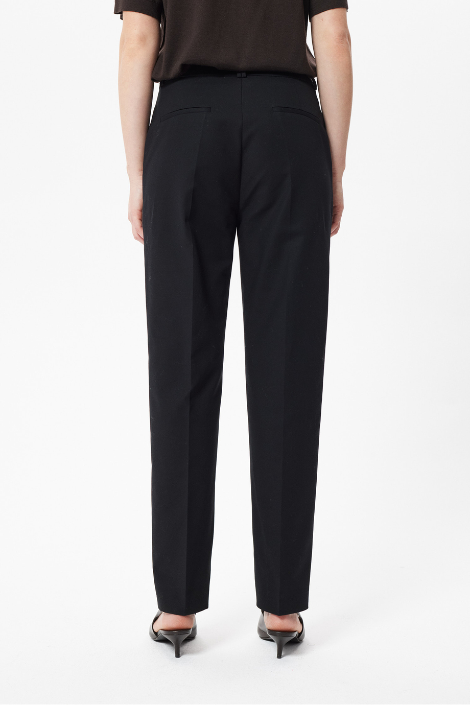 Pantaloni negri din bumbac pentru costum Pantaloni negri din bumbac pentru costum