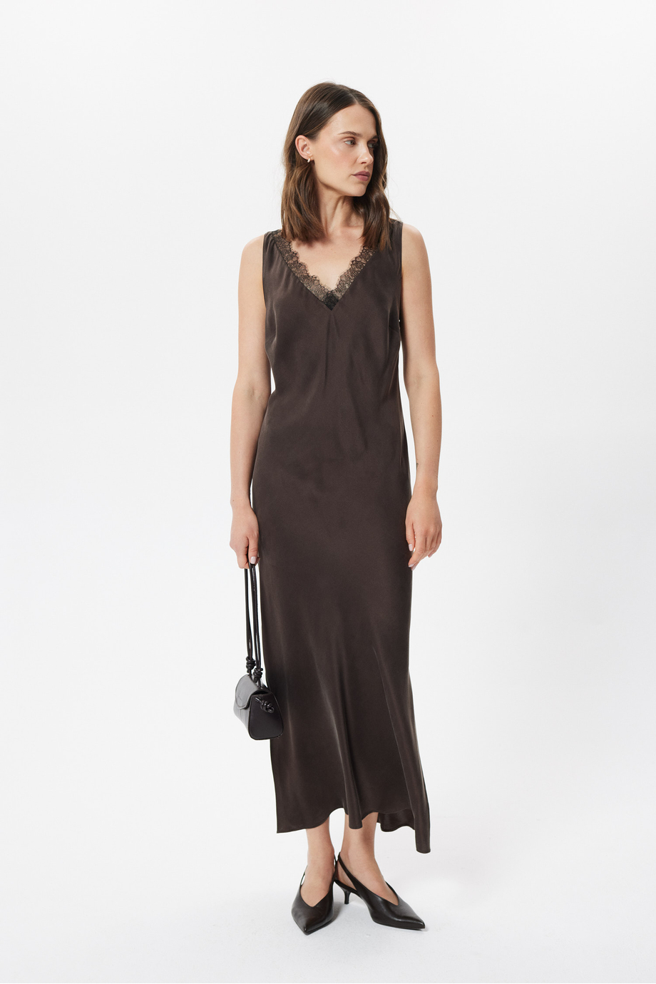Rochie ciocolatie din mătase Rochie ciocolatie din mătase