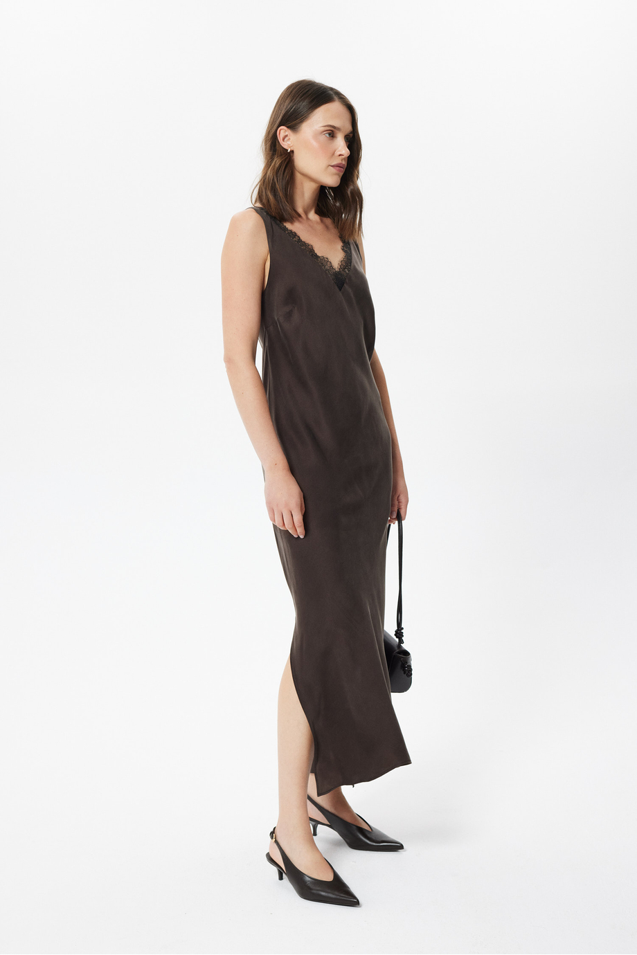 Rochie ciocolatie din mătase Rochie ciocolatie din mătase