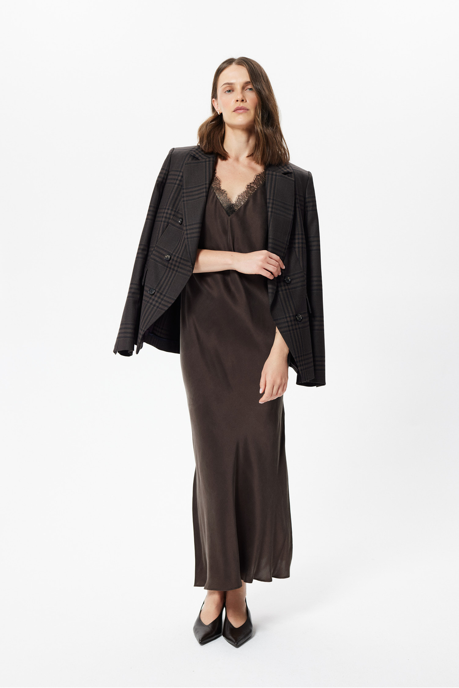 Rochie ciocolatie din mătase Rochie ciocolatie din mătase