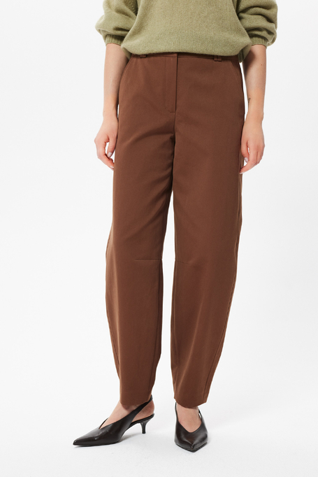 Pantaloni butoi din bumbac maro
