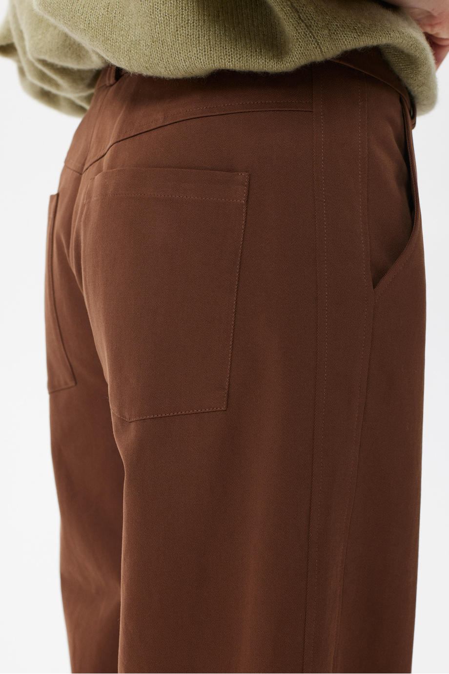 Pantaloni butoi din bumbac maro Pantaloni butoi din bumbac maro