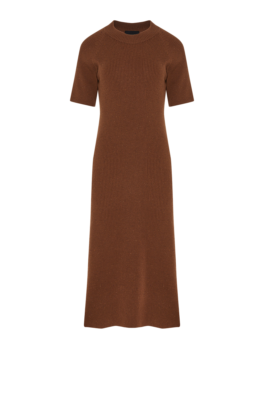 Rochie midi maro din lână merinos Rochie midi maro din lână merinos