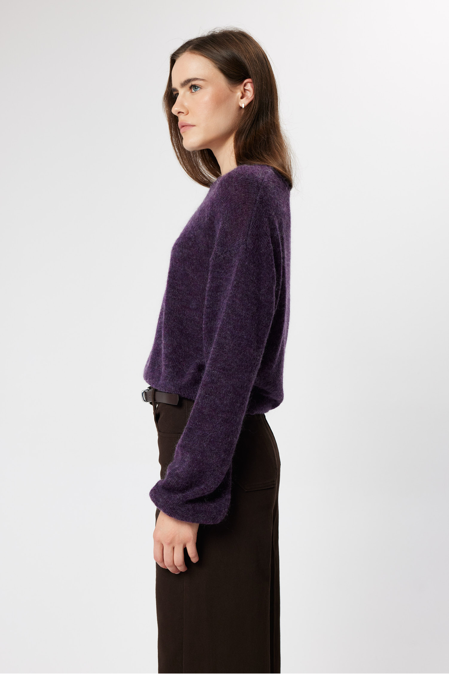 Pulover mov cu mohair Pulover mov cu mohair